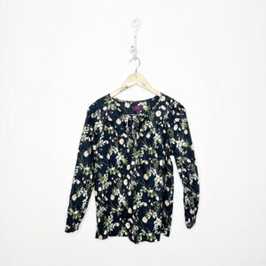 J. Crew Peasant Top in Liberty Poppy Dream Black Dark Floral Cotton Womens XS